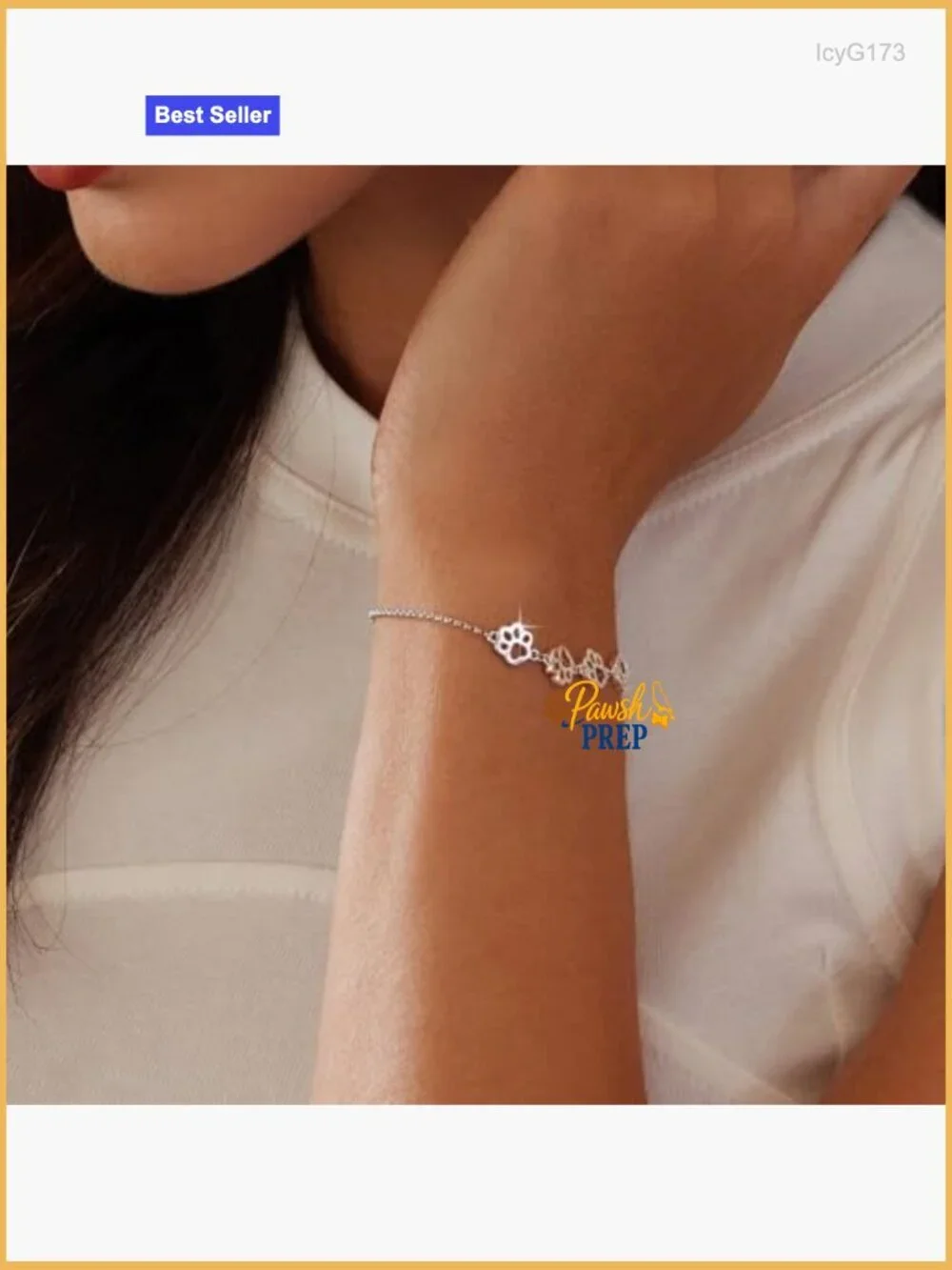 925 Sterling Silver Adjustable Paw Print Charm Bracelet for Pet Lovers